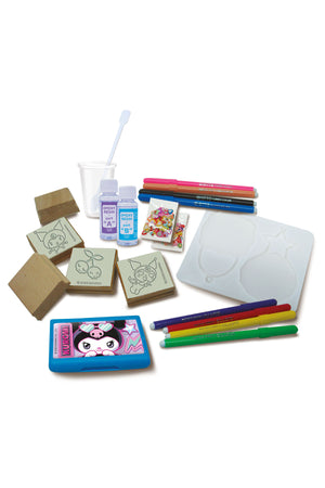 Multiprint Kuromi Crystal Art Set – Includes 2 Charms, 1 Mould Tray, 8 Markers, Ink Pad, 5 Stampers, Mixer Tube, Epoxy Resin Mix A&B, Glue & Stirrer – 100% Made in Italy