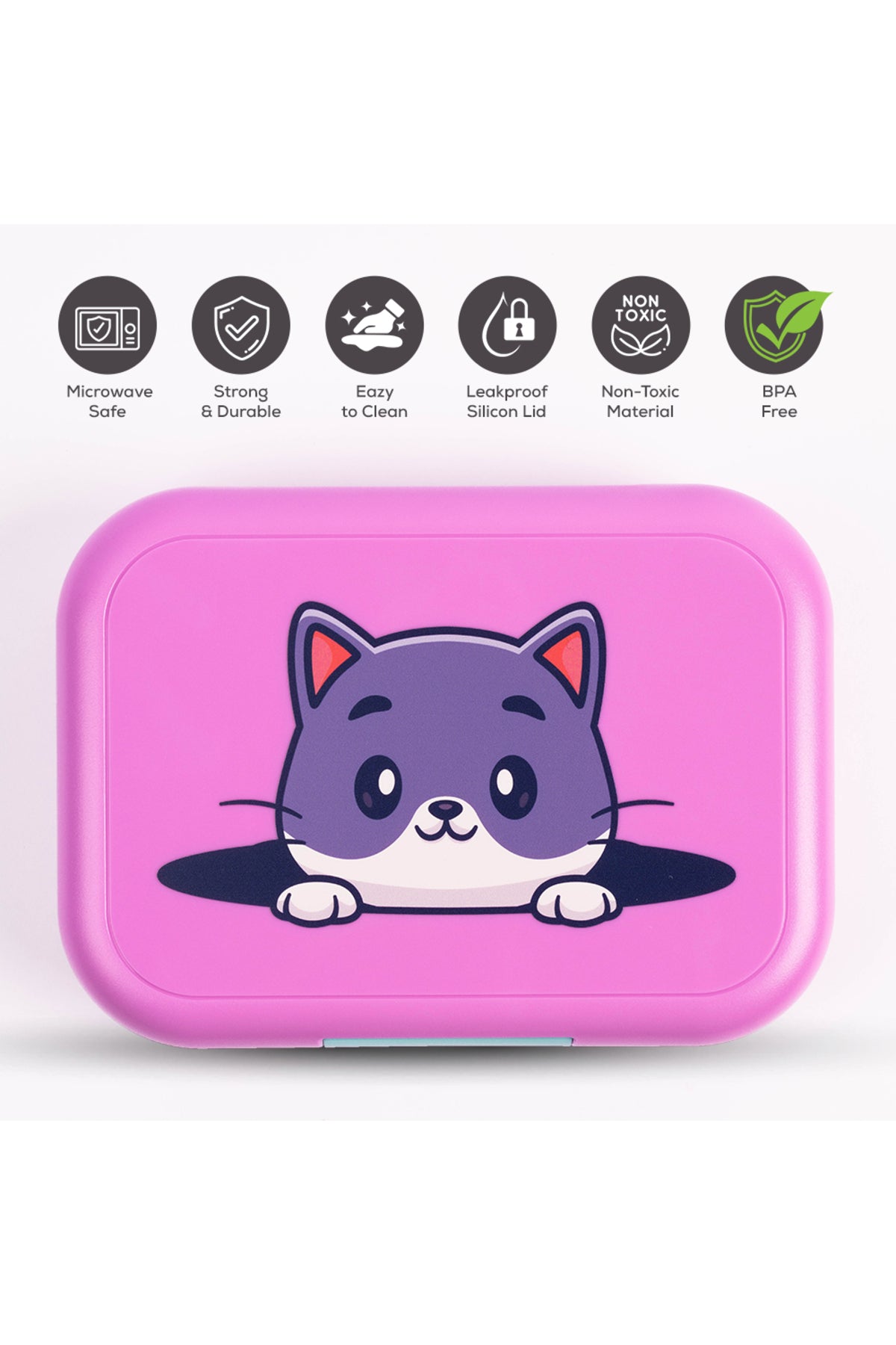 Cocobee Bento Lunch Box, 765Ml, Bpa-Free, Leakproof With Silicone Seal & Removable Tray – Pink