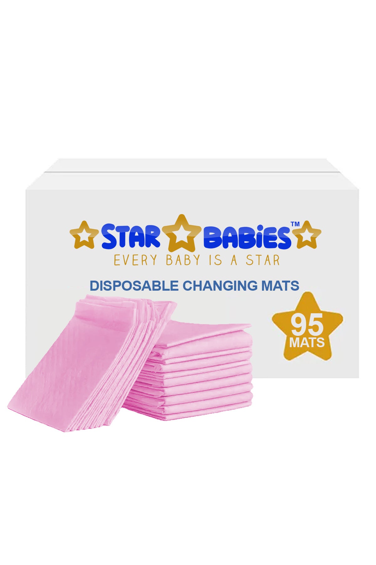 Star Babies Disposable Changing Mats Large Pink - Pack of 95