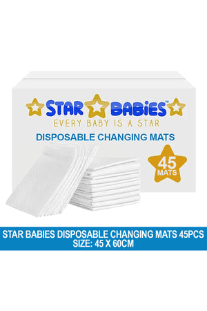 Star Babies Disposable Changing mat Large (45 x 60cm) Pack of 45 - White