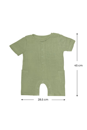 MOON Organic Crinkle Muslin Romper (18-24 Months)- Green