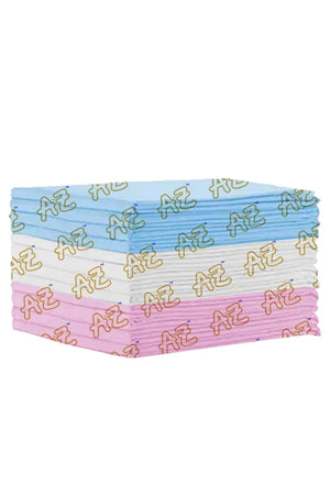 A to Z - Disposable Changing Mat size (45cm x 60cm) Large- Premium Quality for Baby Soft Ultra Absorbent Waterproof - Pack of 12 - Blue/Pink/White-Rainbow