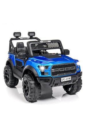 Urban Tots Pobo Battery Operated Jeep For Kids – Electric Ride-On, Dual Control Mode, Swing Function, Led Lights, With Seat (Make Me A Title) - Red & Black