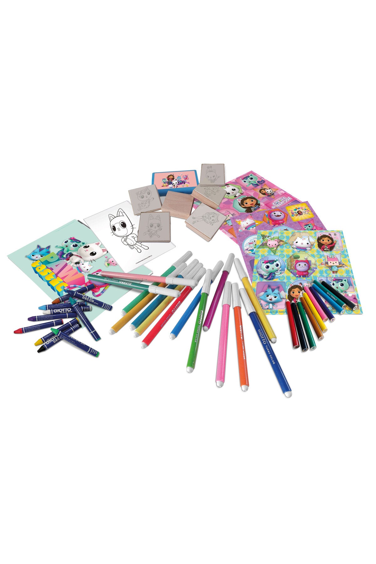 Paw Patrol Mega Art Set for Kids | 60 Felt Tip Pens, 10 Pencil Crayons, 10 Wax Crayons, 6 Stamps, Ink Pad, Coloring Book, Notebook & 30 Stickers | Creative Drawing & Coloring Kit