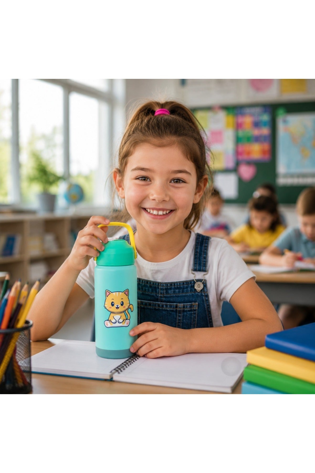 Cocobee-Insulated Stainless Steel Water Bottle, Leakproof, Odour Free, Soft Handle Grip, 500Ml, 3 Years+ – Green