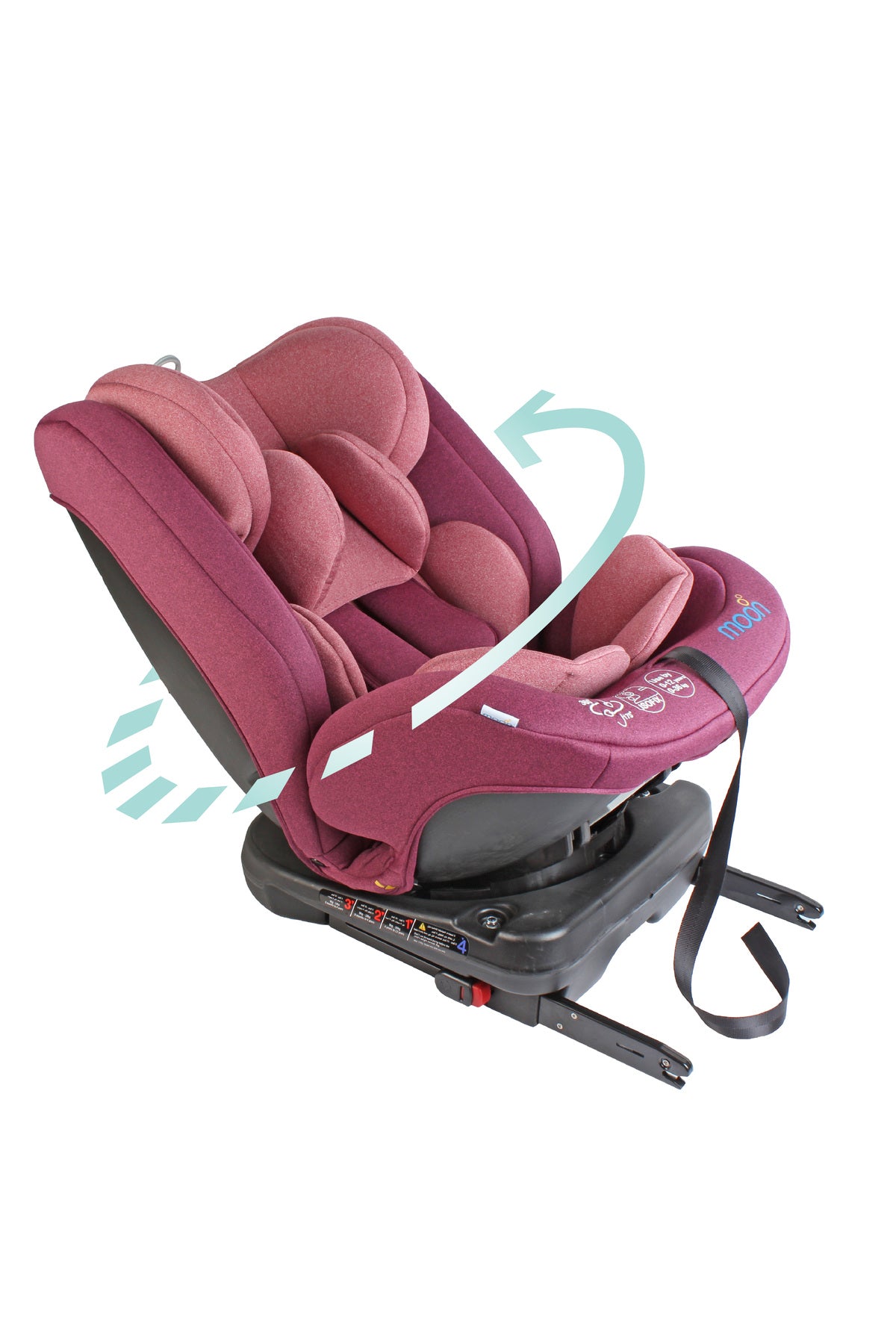 MOON Rover -Baby/Infant Car seat Group:(0+,1,2,3) (0-12 years) 360° Rotate - Pink