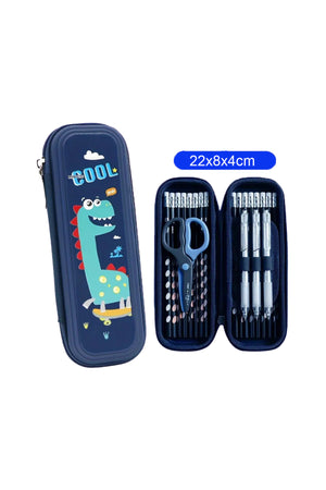 Star Babies Pencil Case, Cute Large Capacity Pen Box for Girls, Stationery Bag Pink Pencil Pouch Organizer with Compartments, Anti-Shock School Supplies Multi-Compartment for Kids Students -Blue