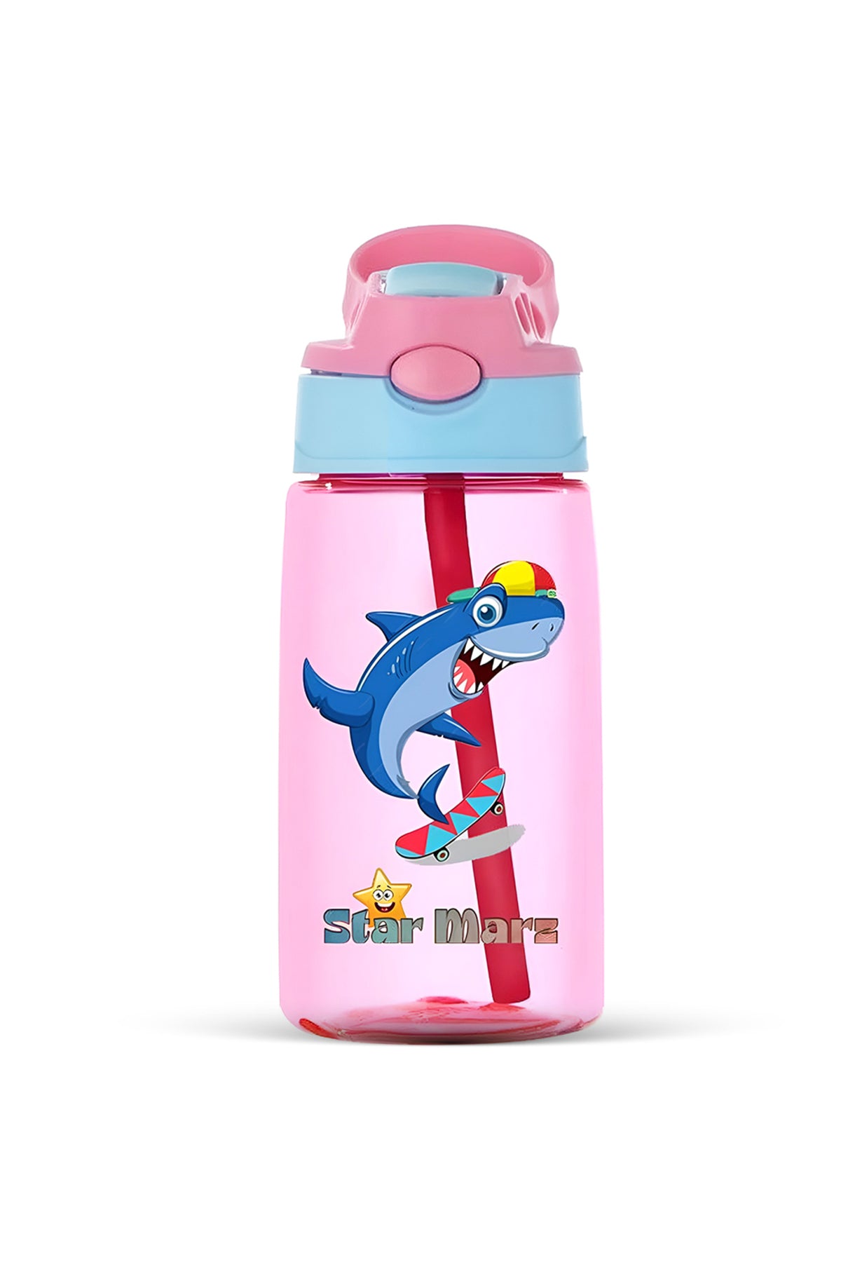StarMarz Kids Sipper Water Bottle – Anti-Leak Cartoon Design For Girls – 480 Ml – Purple