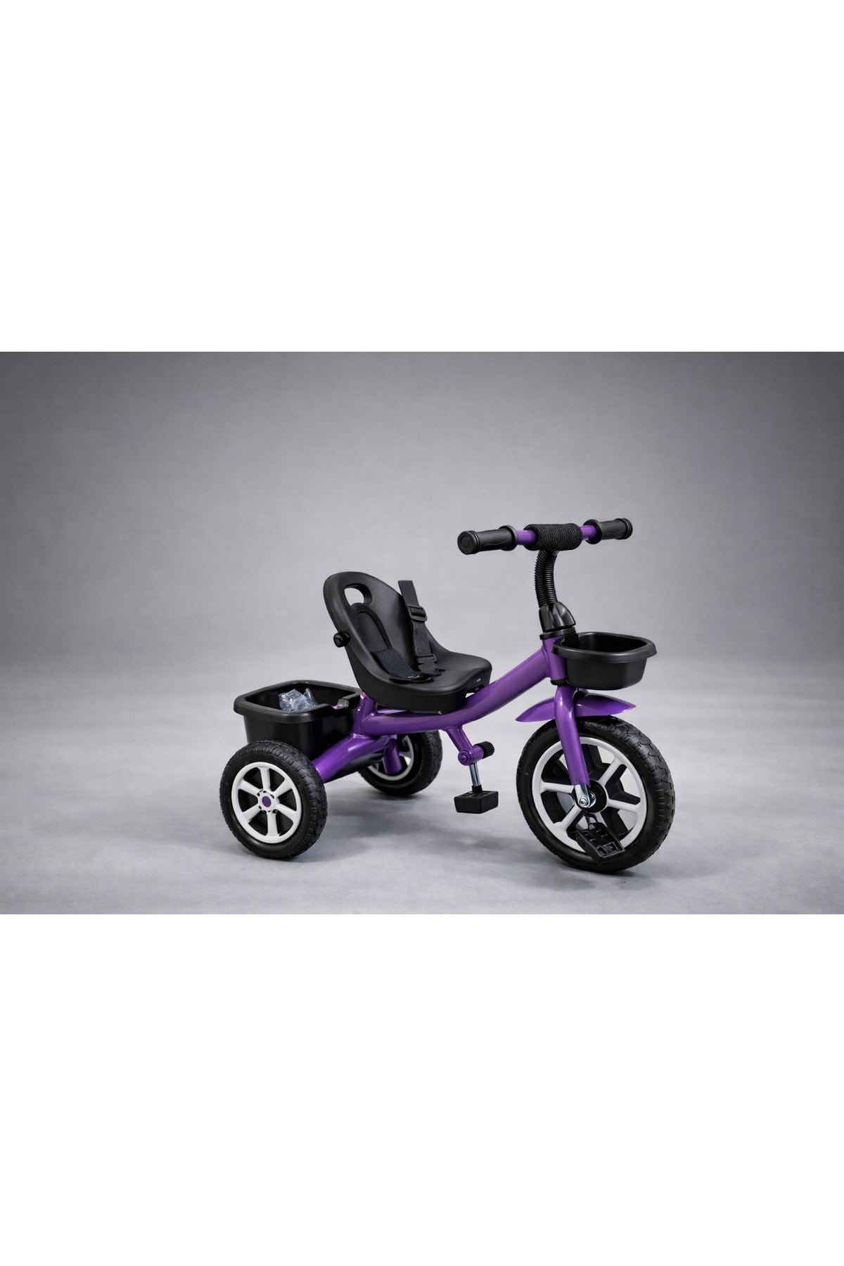 StarMarz Toddler 3-Wheel Tricycle Ride-On Toy with Safety Seat, Cup Holder & Rear Storage Basket - Purple
