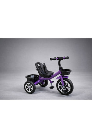 StarMarz Toddler 3-Wheel Tricycle Ride-On Toy with Safety Seat, Cup Holder & Rear Storage Basket - Purple