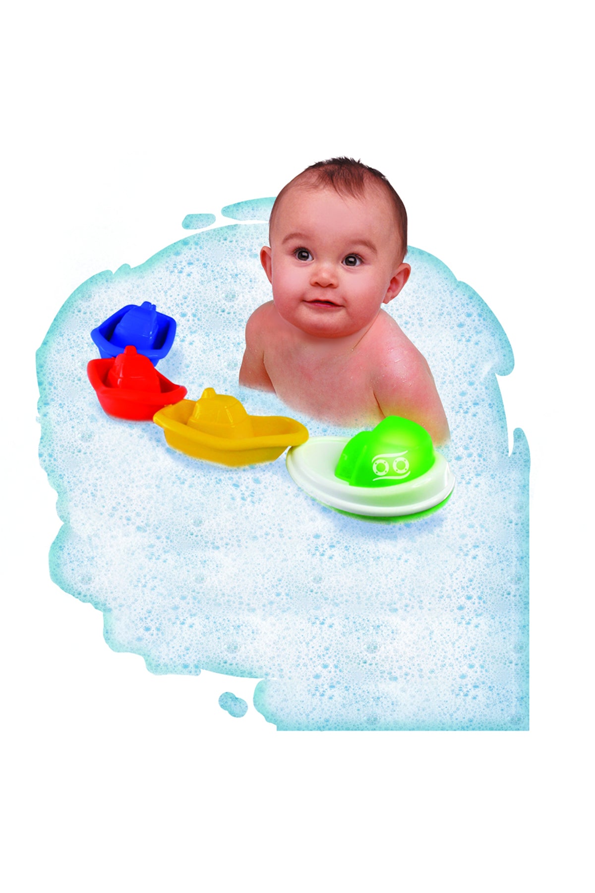 Little Learners Bath Stacking Light-Up Boat - Electronic and Classic Stacking Boat Set, Creates Light-Up "Boat Train", 6M+