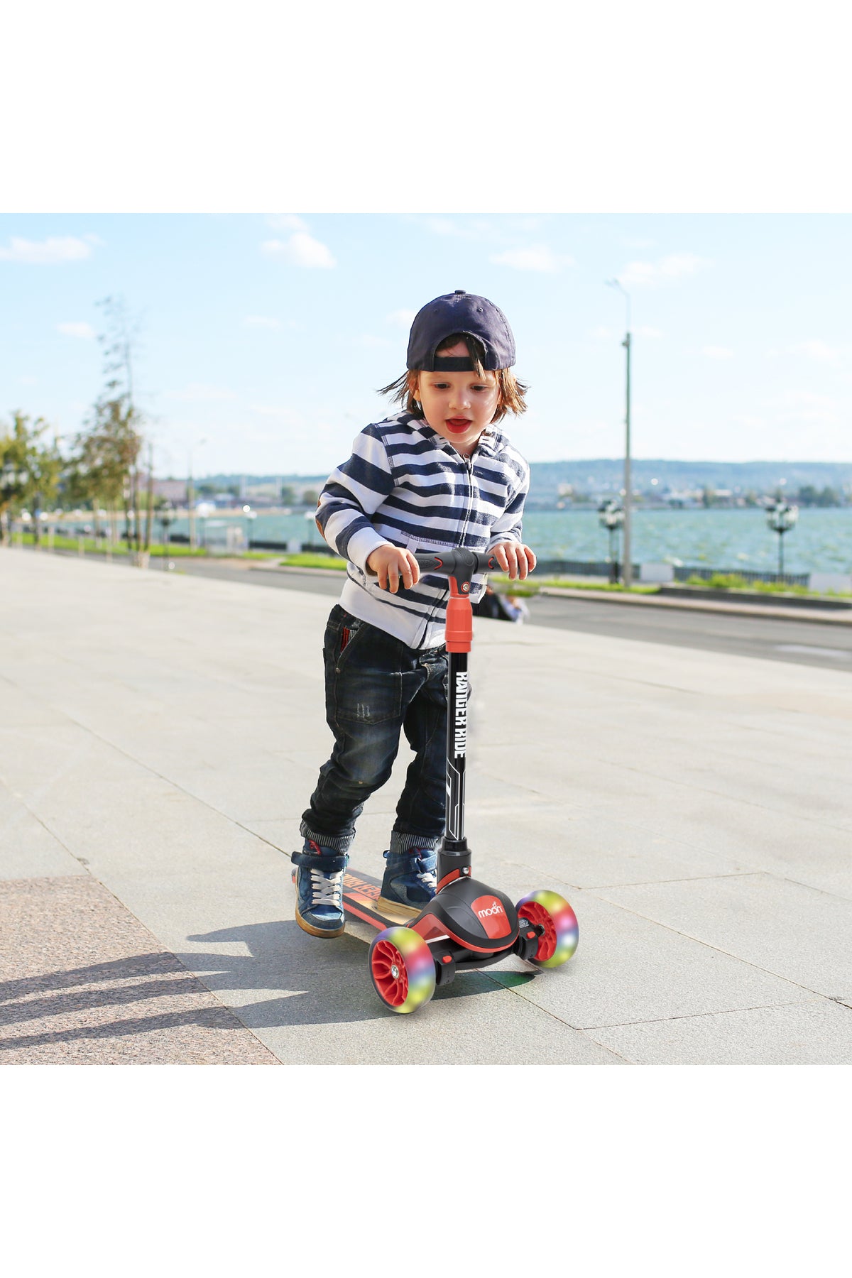 MOON  Ranger Ride kids skate scooter-Red