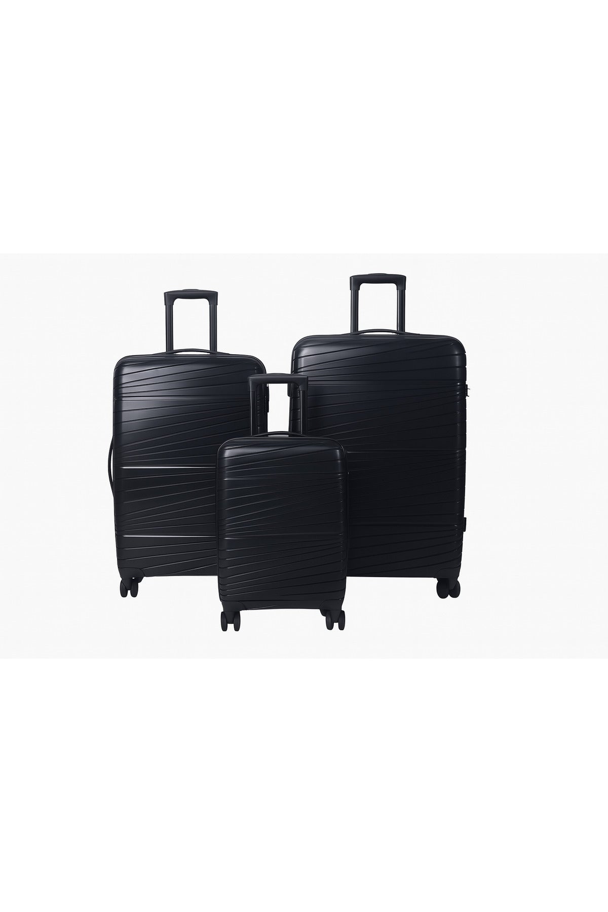 W.O.K 3-Piece Hard Shell Luggage Set – 20", 24", 28" Spinner Trolleys With Number Lock – Black