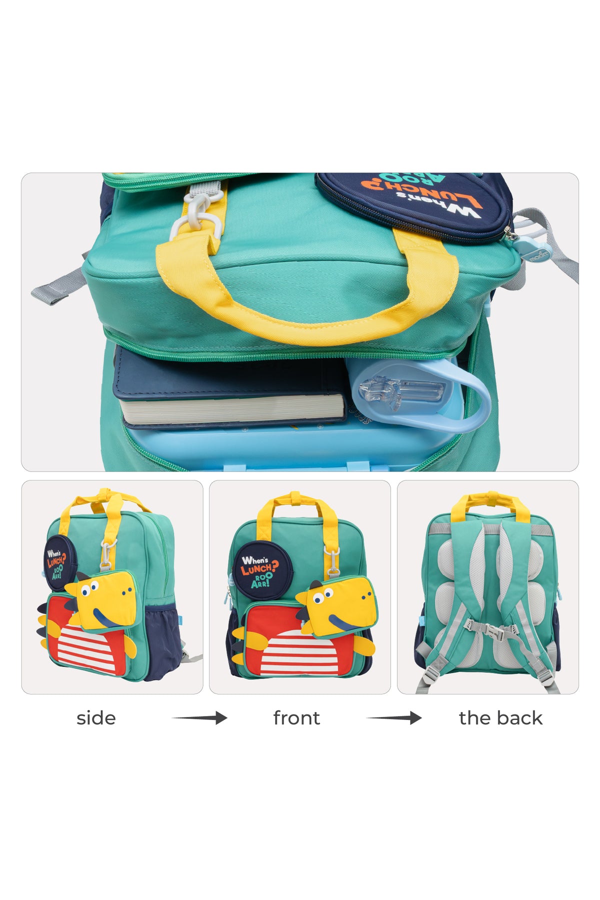 MOON Kids Backpack  – Comfy 3D Design,Padded Straps, Waterproof-Perfect for Preschool, Nursery, Snacks & Lunchbox
