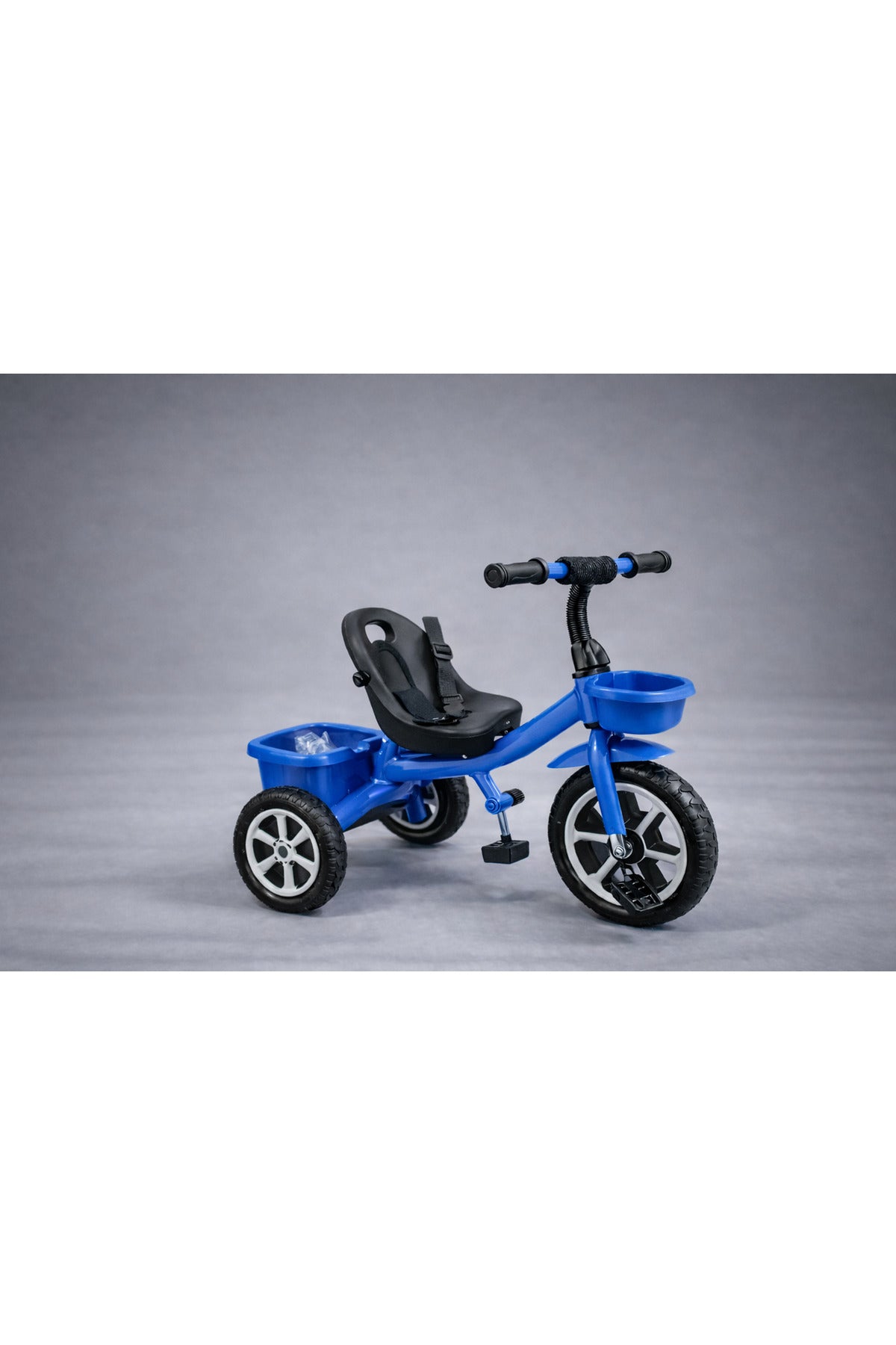StarMarz Toddler 3-Wheel Tricycle Ride-On Toy with Safety Seat, Cup Holder & Rear Storage Basket - Blue
