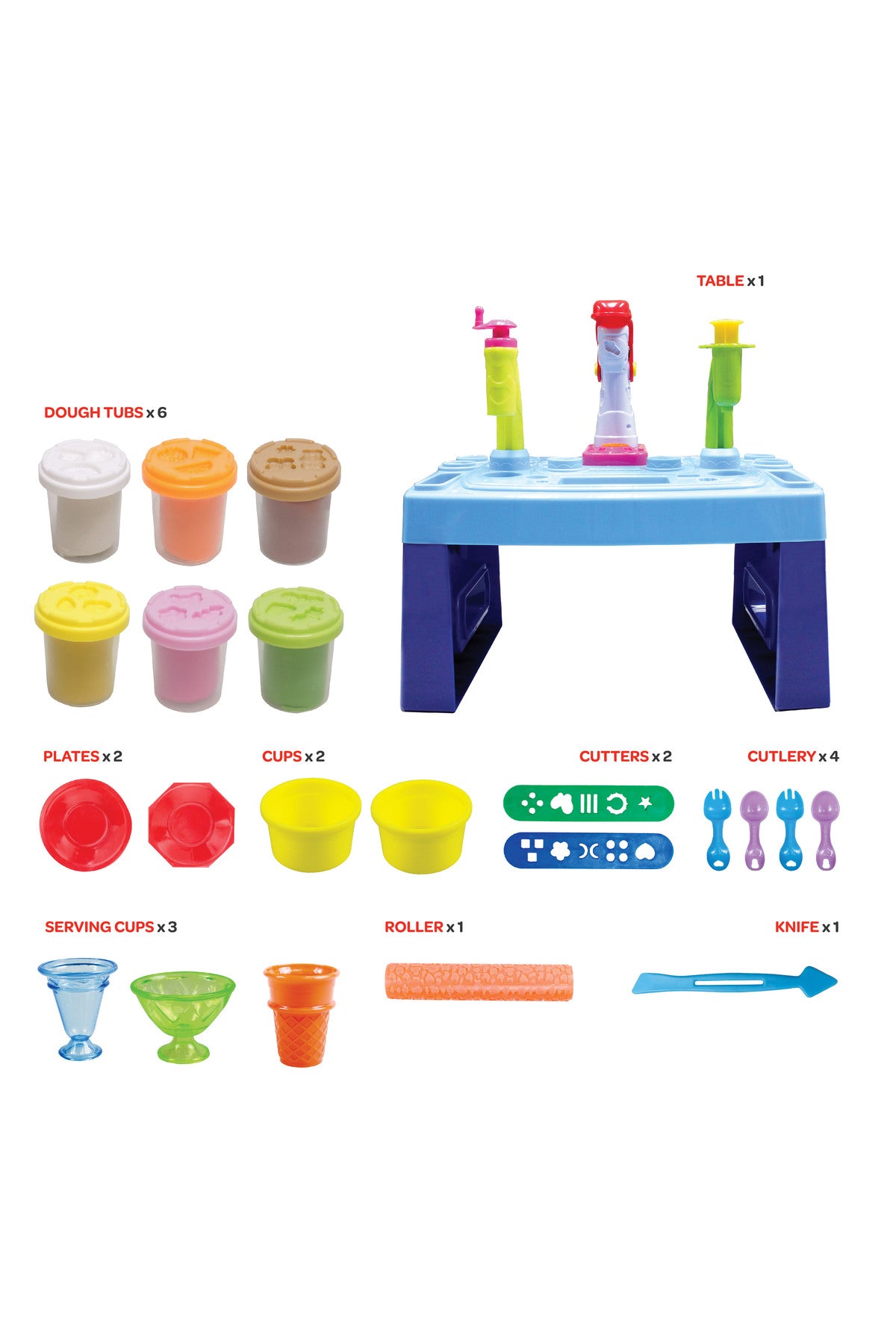 MOON Kid's Dough Ice-cream Creativity Table. 6 x 2oz dough pot.