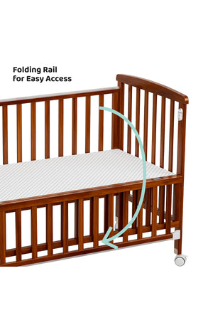 MOON Wooden Portable crib(129X69X96 cm) -Brown