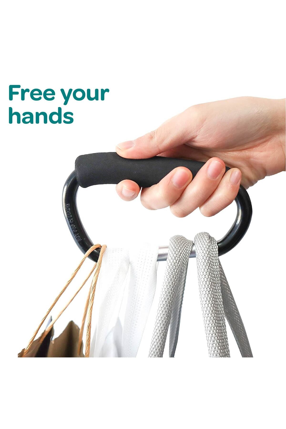 MOON Hands-Free Baby Stroller Hook - Durable, Lightweight & Strong - Black