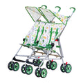 MOON Jet Plus Twin Buggy Lightweight Travel strollers -Umbrella Fold- up to 30Kg,6m+ - Green