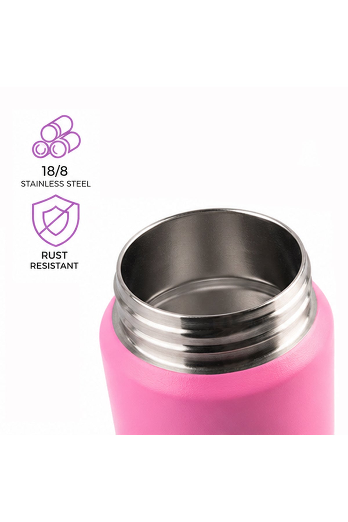 Cocobee-Insulated Stainless Steel Water Bottle, Leakproof, Soft Handle Grip, Odour Free, 500Ml, 3 Years+ – Pink