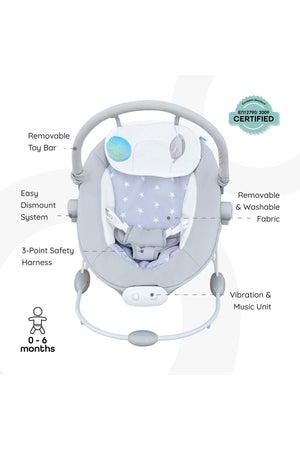 MOON Hopper Baby Bouncer - Grey Star