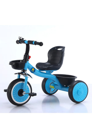 StarMarz Toddler 3-Wheel Tricycle Ride-On Toy with Safety Seat, Cup Holder & Rear Storage Basket - Blue