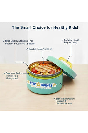 Star Babies -  Stainless steel Food jar with mini flask combo