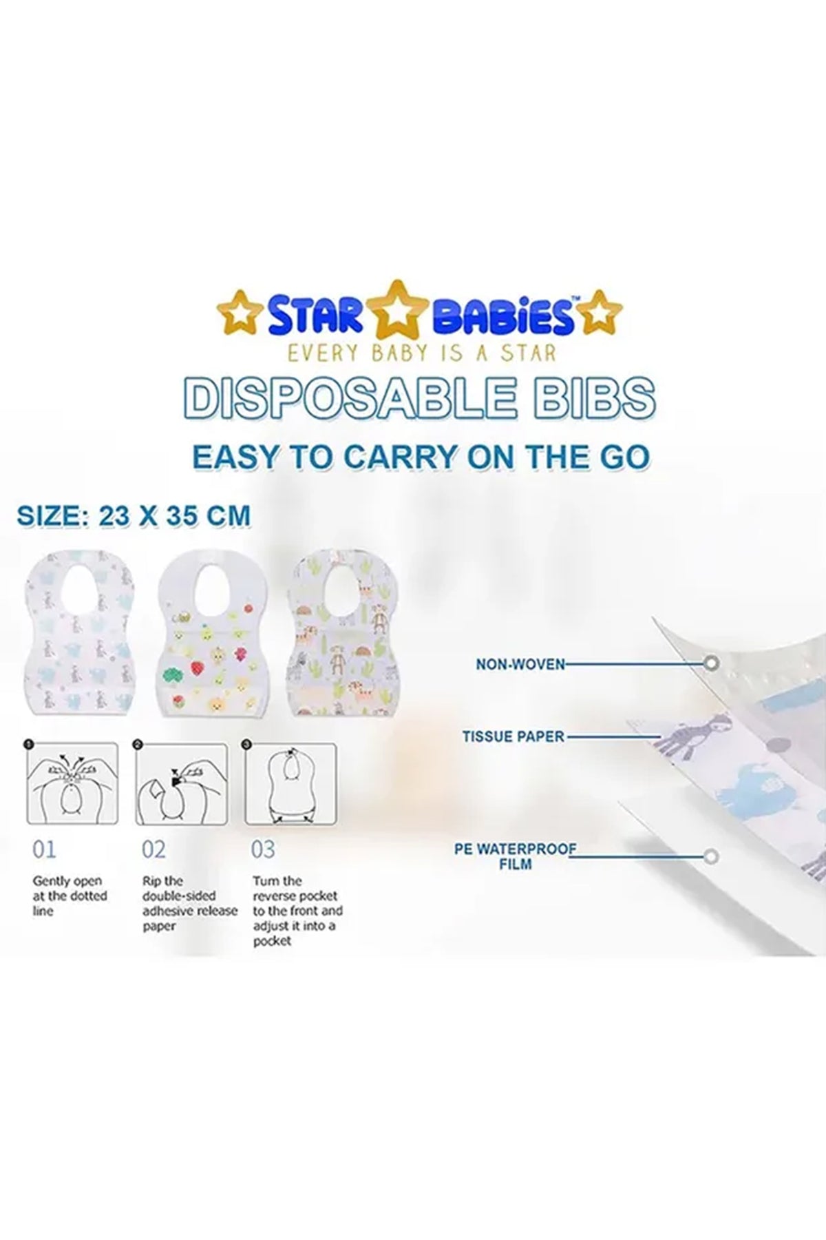 Star Babies - Caddy Organizer Diaper Big & Bibs 10pcs & Towel 3pcs - Khaki