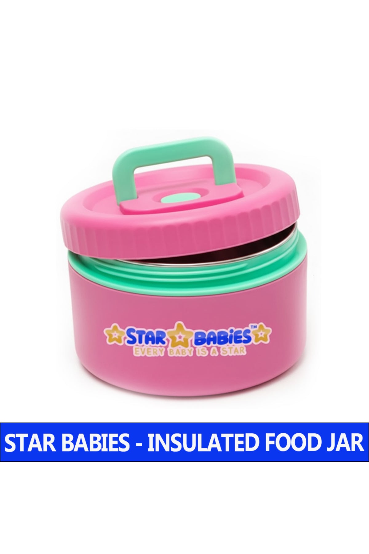 Star Babies High Quality Stainless Steel Portable Food jar/Soup bowl /Lunch box  for Kids Single Compartment Pink.