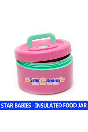 Star Babies High Quality Stainless Steel Portable Food jar/Soup bowl /Lunch box  for Kids Single Compartment Pink.