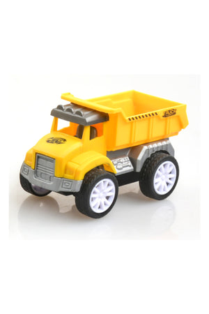 Kikibebe Friction Truck Set – 2 Random Style Pull-Back Engineering Vehicles With Inertial Drive – Interactive Educational Toy – Grey & Yellow