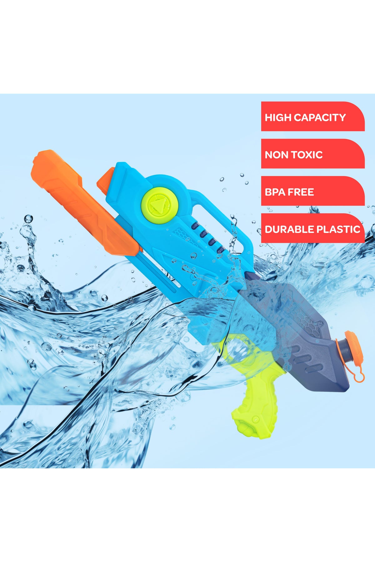 MOON Water Guns with Capacity, Super Water Pistols with Long Shoot Range -for Kids Boys Girls Adults,Blue