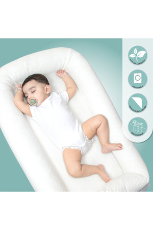 MOON  Organic Baby Nest fabric - White,Organic fabric, Baby Nest