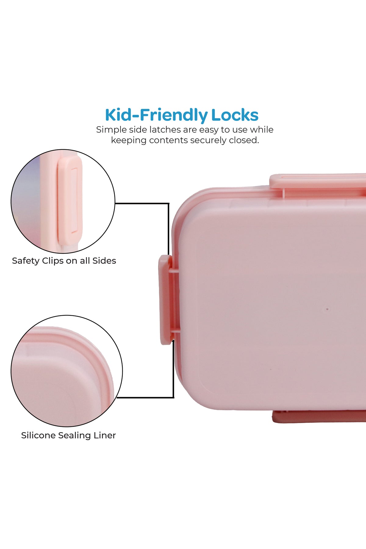 MOON Kids Lunch Box | PP + Stainless Steel Insulated Tiffin Box | Leak-Proof, BPA-Free, Durable School Lunch Box for Boys & Girls | Easy Open Clips | Food Safe Eco-Friendly Kids Meal Box