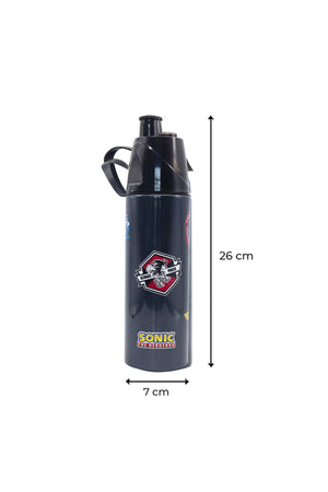 MOON Licensed Sonic Kids Water Bottle with Spray Mist | Cooling Spray | BPA-Free  Stainless Steel | Leak-Proof for School, Camping, Hiking, Outdoor Play | Boys Water Bottle |500ml
