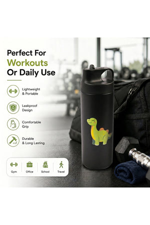 Cocobee 550Ml Black Stainless Steel Vacuum Flask – Leakproof, Odour-Free, Food Grade, For Kids 3+(Black)