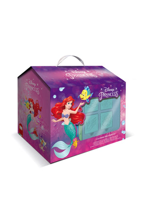 Multiprint Little Mermaid House – Creative Stamping & Coloring Set for Kids – Includes 7 Wooden Stamps, Washable Ink, 7 Markers, Drawing Book & More – Made in Italy