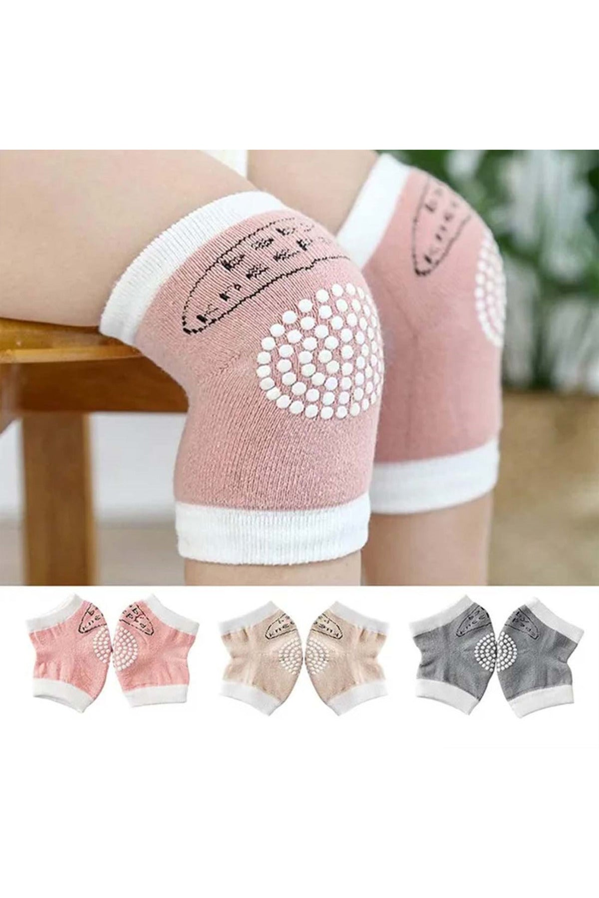 Star Babies - Combo Pack Of 2- Girls Anti-Slip Crawling Kneepads Pack Of 3 With Reusable Changing Mats - Pink