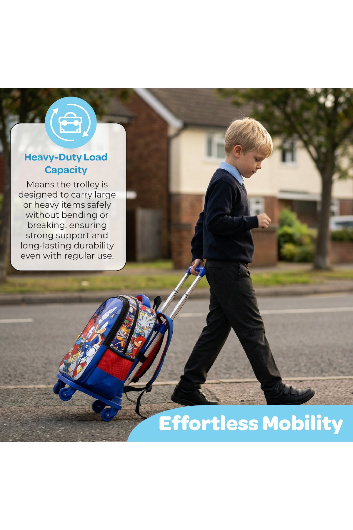 MOON 4-Wheel Trolley for 18 Inch Bags | 360° Spinner Wheels | Foldable Luggage Cart | Heavy Duty Travel Trolley | Smooth Rolling Bag Carrier | Universal Fit