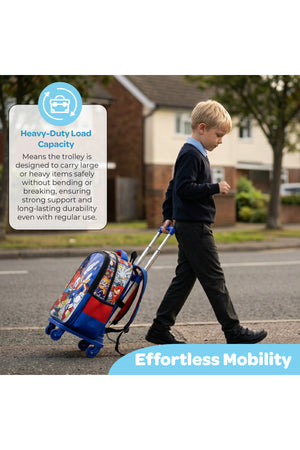 MOON 4-Wheel Trolley for 18 Inch Bags | 360° Spinner Wheels | Foldable Luggage Cart | Heavy Duty Travel Trolley | Smooth Rolling Bag Carrier | Universal Fit
