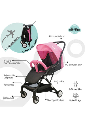 MOON Travel-Lite  - Cabin Stroller,Pink