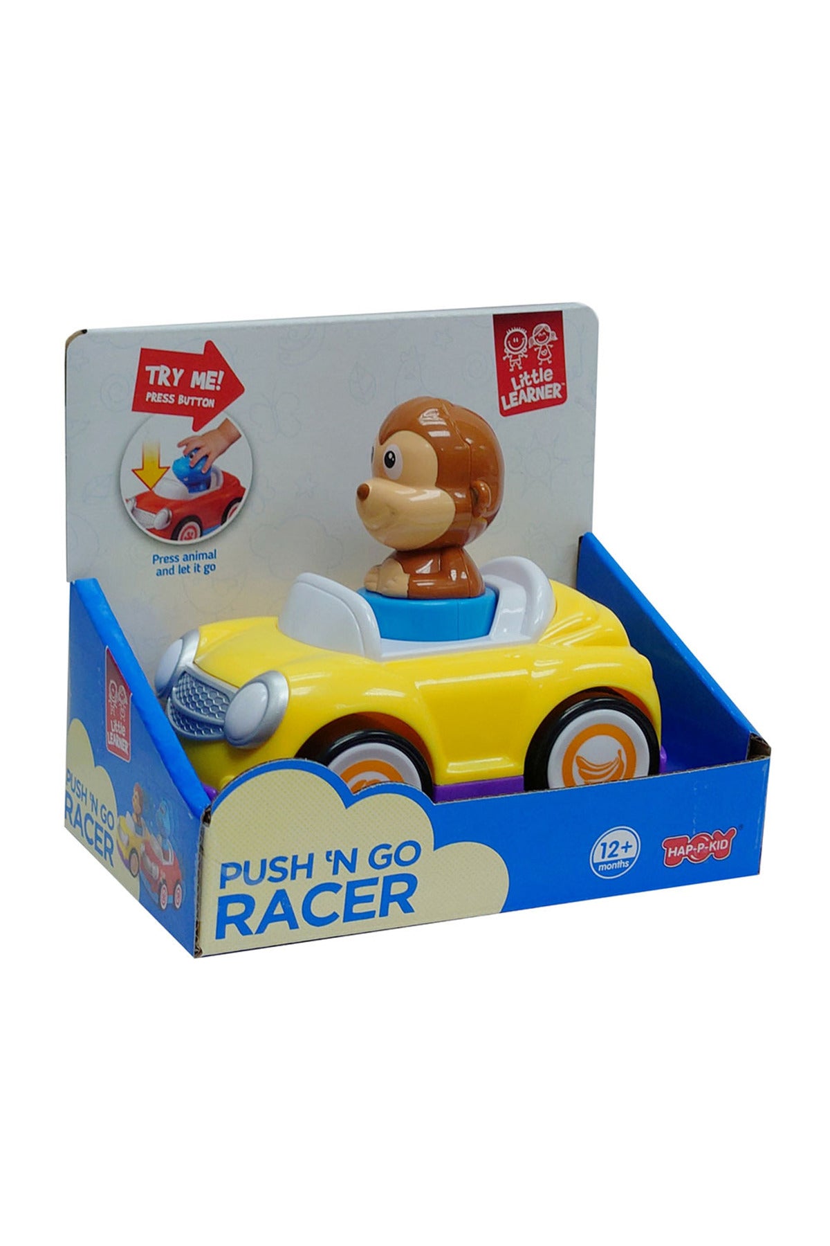 Little Learners Push N’ Go Racer - Press Animal for Zooming Action, Cause & Effect Learning, Motor Skills Development, 12M+