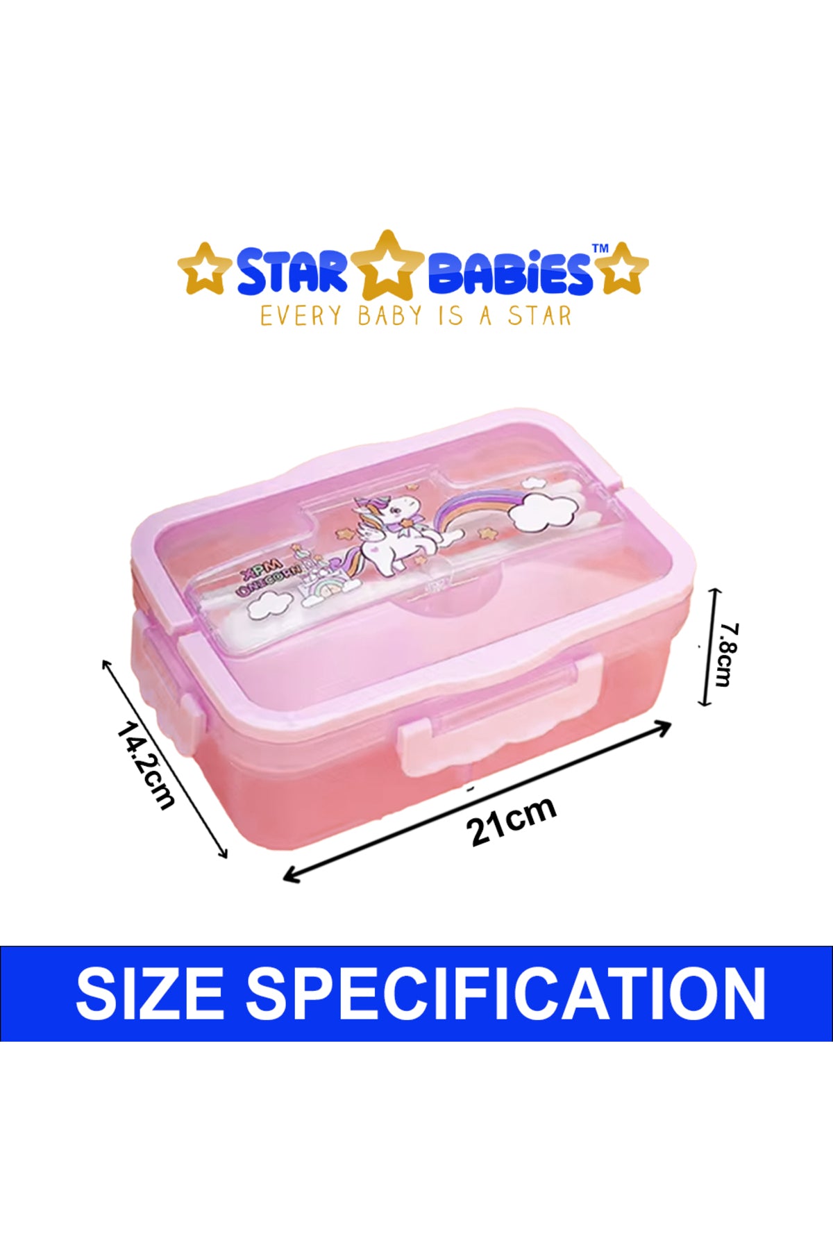 Star Babies - Lunch Box With 4 Compartment - Pink