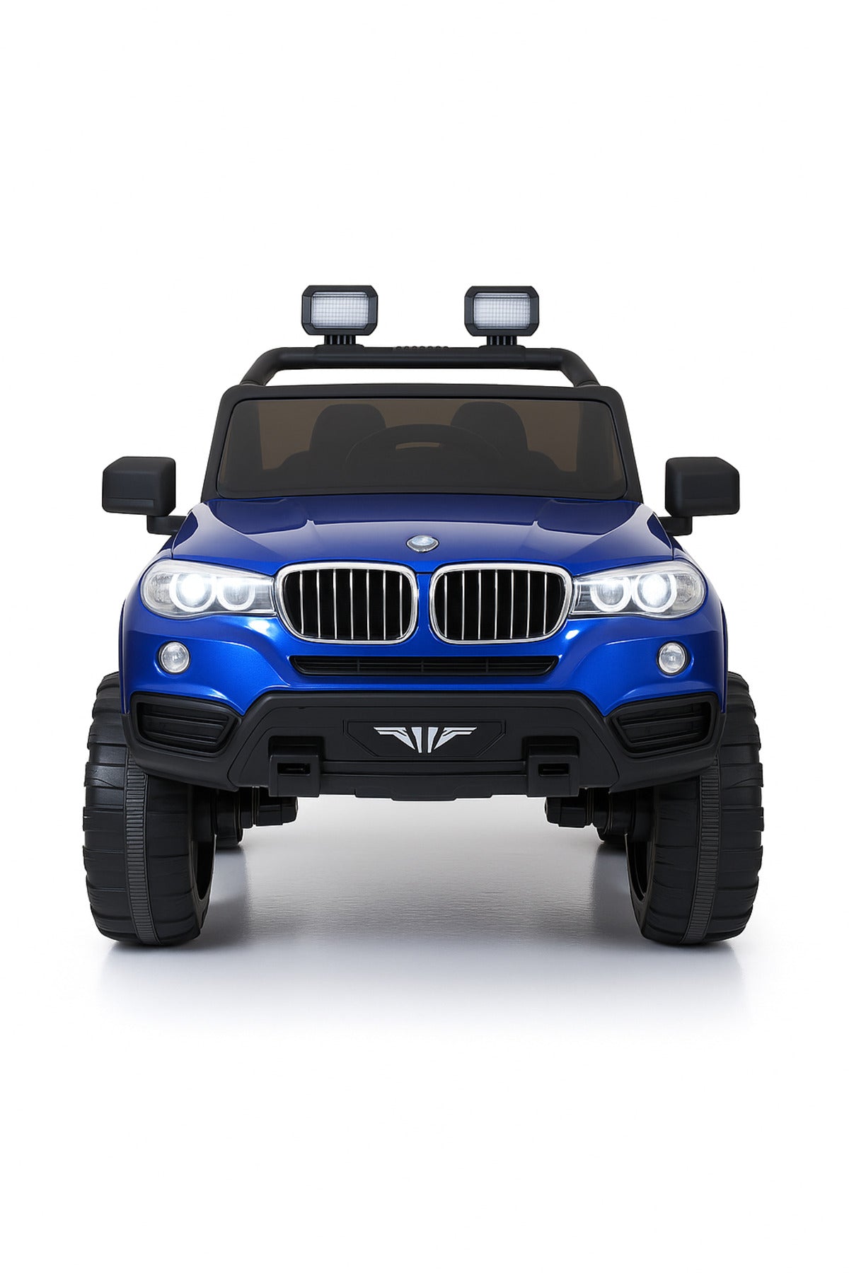 Urban Tots 4x4 Battery Operated Ride-On Jeep for Kids – 12V Dual Motor, Music, LED Lights, Parental Remote Control, Rechargeable Electric Car – Blue and black