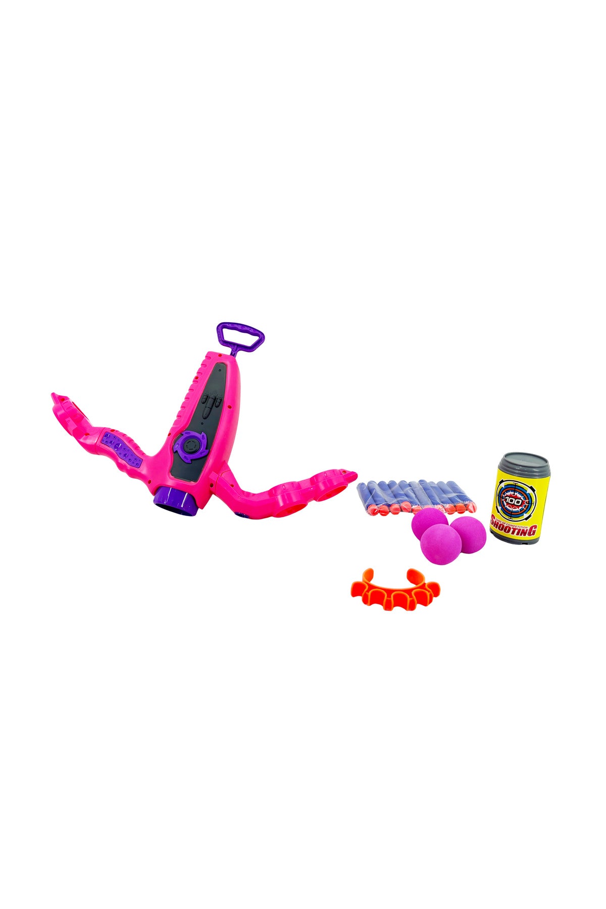 Galaxy 2-in-1 Bow and Arrow Launcher Toy Set for Kids, Shooting Game with Soft Foam Darts, Target Balls and Cans, Outdoor Sport Play Set for Boys and Girls Age 3+
