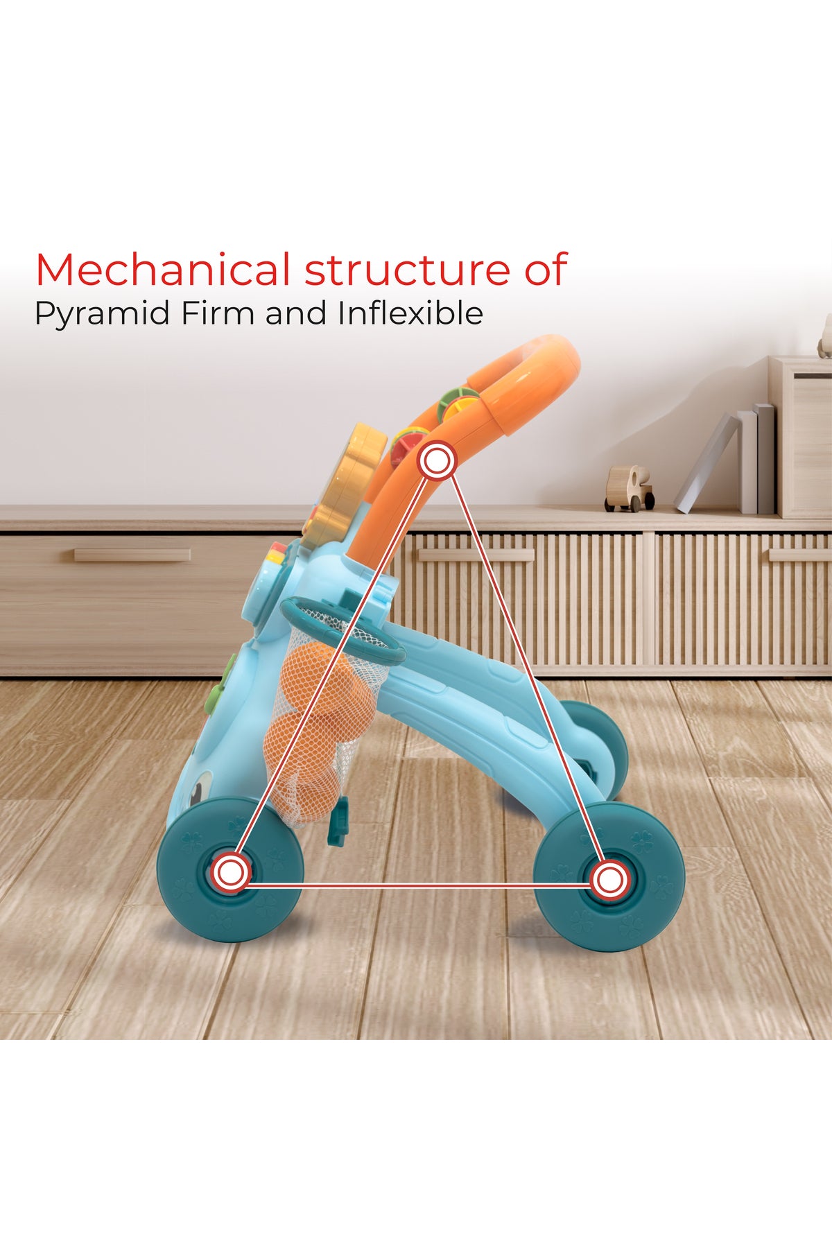 MOON Baby Push Activity Walker with Weight Increase Tank Design for Perfect Balance-Blue