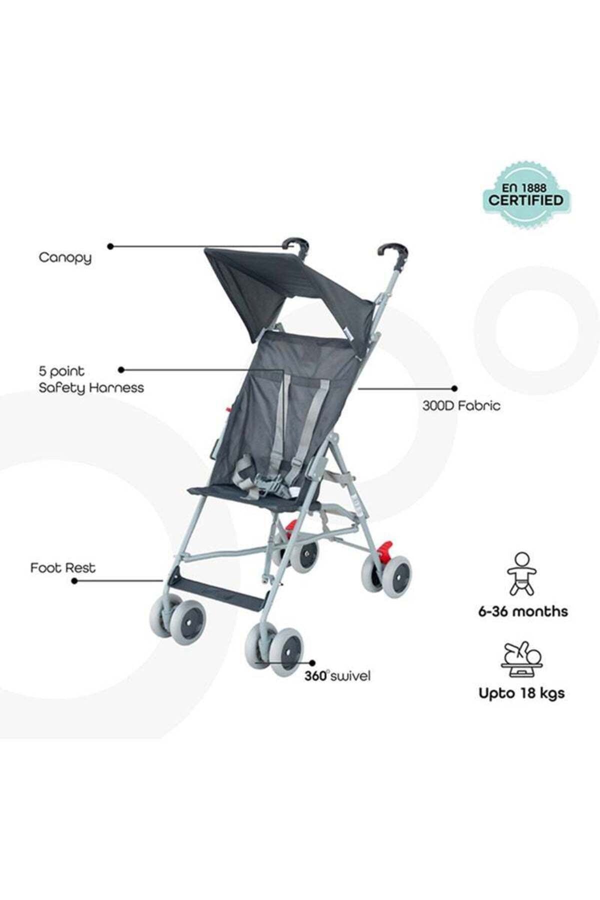 MOON - Jet Ultra Light Weight Fold Buggy Stroller Buggy  - Dark Grey