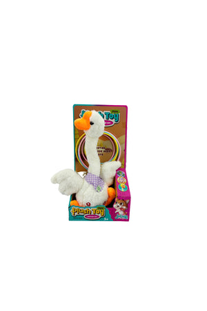 Galaxy Pinky Toy Musical Swing White Goose for Kids, Ring Toss Interactive Plush Goose with Light and Music, Dancing Recording Animal Toy for Toddlers Boys and Girls