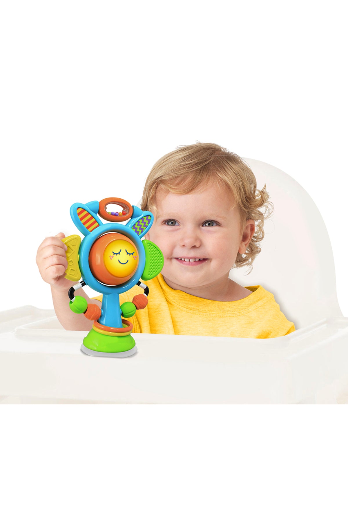 Little Learners Sun N’ Glow Highchair Toy - Suction Cup, Spinning & Light-Up, Sensory Development, 6M+