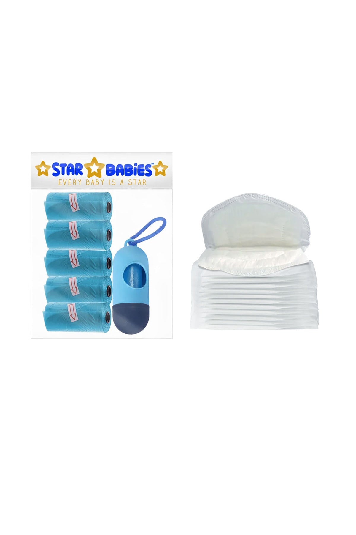 Star Babies Scented Bag + Dispenser + Breast Pad - Blue and White